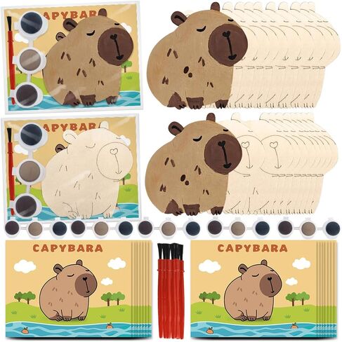 Capybara Birthday Decorations 24 Pcs Capybara Party Favors Wooden Capybara Craft Gifts Capybara Party Supplies in Saudi Arabia