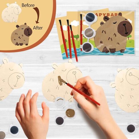 Capybara Birthday Decorations 24 Pcs Capybara Party Favors Wooden Capybara Craft Gifts Capybara Party Supplies in Saudi Arabia