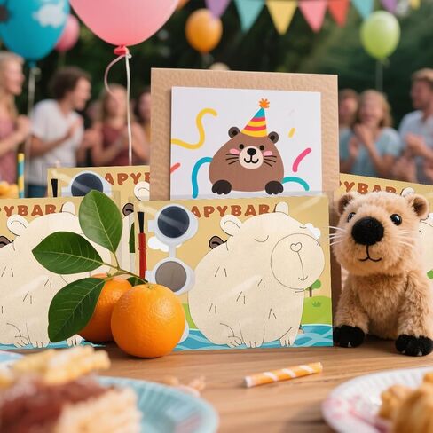 Capybara Birthday Decorations 24 Pcs Capybara Party Favors Wooden Capybara Craft Gifts Capybara Party Supplies in Saudi Arabia