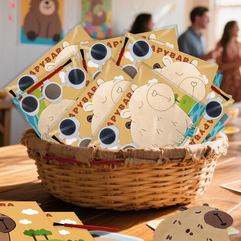 Capybara Birthday Decorations 24 Pcs Capybara Party Favors Wooden Capybara Craft Gifts Capybara Party Supplies in Saudi Arabia