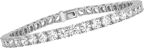 سوار التنس Diamond2Deal من الذهب الأبيض عيار 14 قيراط على شكل دائري من الألماس من Diamond2Deal (4 قيراط، اللون D، الوضوح- VS) in Kuwait