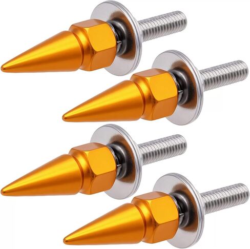 4 PCS Spike License Plate Screws for Car, Anti-Theft Spike-Shaped Auto Plate Frame Fasteners Kit, Cool Tag Frame Screw Kit Exterior Decor for Cars Trucks Motorcycles (Red) in Saudi Arabia