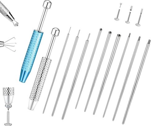 Piercing Taper Ball Grabber Tool for Changing Jewelry Stainless Steel Earrings Applicator Tool Threadless Insertion Pin Body Jewelry Piercing Kit for Ear Nose Lip 12G 14G 16G 18G 20G in Saudi Arabia