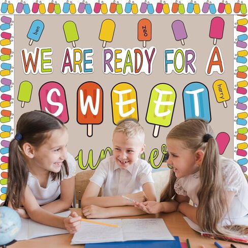 Summer Bulletin Board Decorations Set, Summer Ice Pop Classroom Decorations, Colorful Popsicle Paper Cutouts, for School Classroom Home Party Supplies in Saudi Arabia