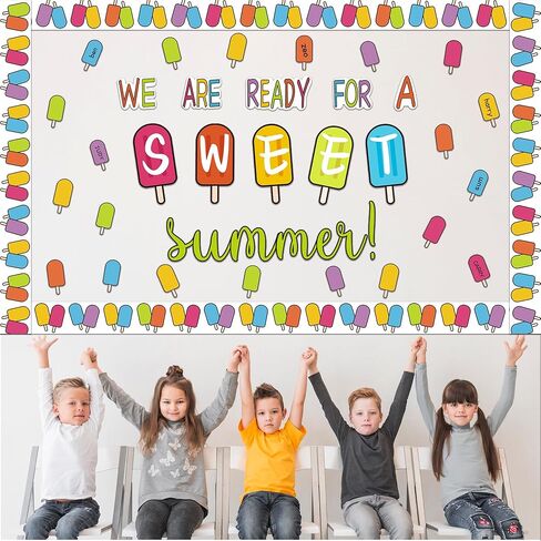Summer Bulletin Board Decorations Set, Summer Ice Pop Classroom Decorations, Colorful Popsicle Paper Cutouts, for School Classroom Home Party Supplies in Saudi Arabia