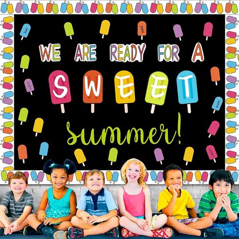 Summer Bulletin Board Decorations Set, Summer Ice Pop Classroom Decorations, Colorful Popsicle Paper Cutouts, for School Classroom Home Party Supplies in Saudi Arabia