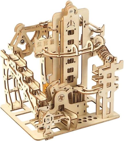 Adult 3D Wooden Spiral Walkway Marble Run Assembly Kit, DIY Mechanical Model Building Set, Educational STEM Puzzle Desktop Toy, Birthday Gift for Teens Aged 14 and up, All-new Upgraded Deluxe Edition in Saudi Arabia