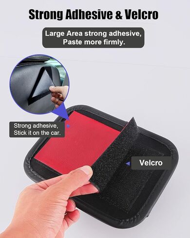 Reusable Adhesive Small Car Seat Side Pocket Organizer, No Residue Removable PU Leather Car Storage bag, Universal Vehicle Door & Console Pouch for Phone Keys Wallet etc, Black in Saudi Arabia