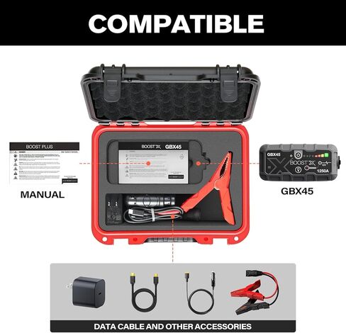 Hard Case for NOCO Boost X GBX45 - Portable Car Battery Jump Starter Hard Shell Case: Waterproof Travel Carrying Storage Box for NOCO Boost X GBX45 UltraSafe Jump Starter - Road Trips & Highway Travel in Saudi Arabia