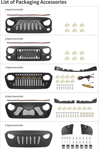 Front Bumper Grille for Jeep Wrangler Rubicon Sahara Sport JK 2007 2008 2009 2010 2011 2012 2013 2014 2015 2016 2017 2018 Replacement Front Grill, ABS Upper Hood Hollow Grille Part Car Radiator Guard in Saudi Arabia