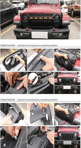 Front Bumper Grille for Jeep Wrangler Rubicon Sahara Sport JK 2007 2008 2009 2010 2011 2012 2013 2014 2015 2016 2017 2018 Replacement Front Grill, ABS Upper Hood Hollow Grille Part Car Radiator Guard in Saudi Arabia
