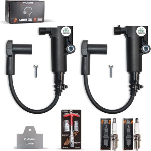 VOLTIZER High-Performance EFI Ignition Coil Kit 25 519 02-S (2551902-S) for Kohler ECH630 ECH650 ECH680 ECH730 ECH740 ECV730 ECV740 ECV749 Engines – 2 Pack Includes Spark Plugs & Tools, Engine-Tested in Saudi Arabia