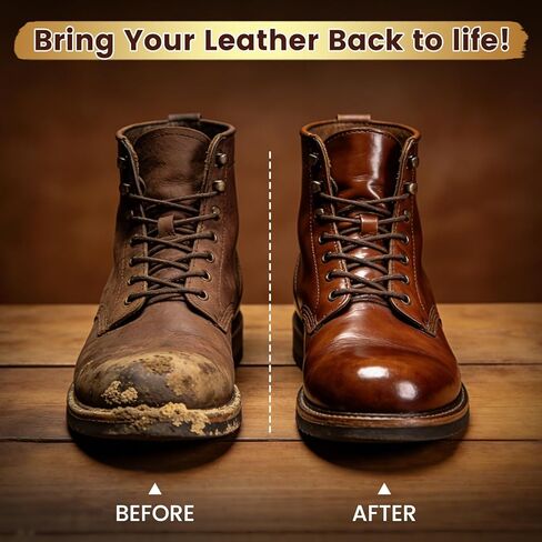 5-in-1 Leather Boots Care Kit, Leather Shoe Cleaner & Conditioner with Saddle Soap and Mink Oil, Leather Care Set for Cowboy Boots, Jackets, Handbags, Car Interiors, Gift for Leather Lovers in Saudi Arabia