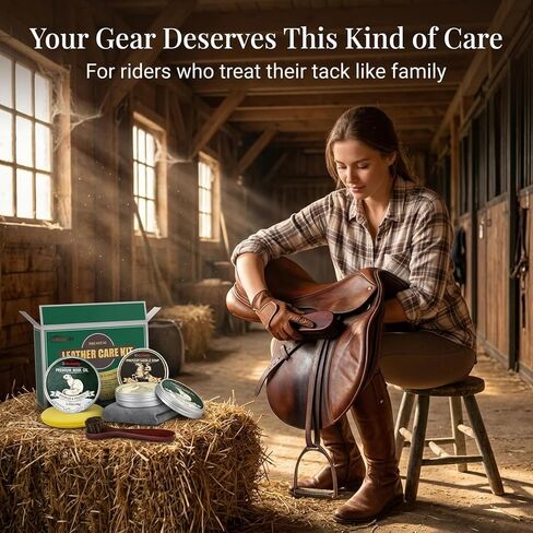 5-in-1 Leather Boots Care Kit, Leather Shoe Cleaner & Conditioner with Saddle Soap and Mink Oil, Leather Care Set for Cowboy Boots, Jackets, Handbags, Car Interiors, Gift for Leather Lovers in Saudi Arabia
