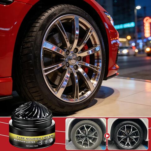 2PCS Car Tire Ceramic - Powerful Wheel Cleaning Refurbish Wax, Tyre Nourish Cream, 2026 Tire Wax for Ultimate Wheel Protection, Restores Black Gloss, Blocks UV in Saudi Arabia