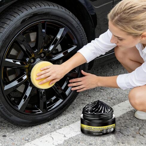 2PCS Car Tire Ceramic - Powerful Wheel Cleaning Refurbish Wax, Tyre Nourish Cream, 2026 Tire Wax for Ultimate Wheel Protection, Restores Black Gloss, Blocks UV in Saudi Arabia