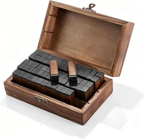 70PCS Wooden Rubber Alphabet Letter Number Stamps, Alphabet Mini Stamps with Wooden Storage Box for Scrapbooking Card Making and DIY Crafts in Saudi Arabia