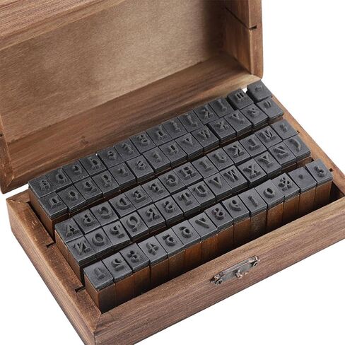 70PCS Wooden Rubber Alphabet Letter Number Stamps, Alphabet Mini Stamps with Wooden Storage Box for Scrapbooking Card Making and DIY Crafts in Saudi Arabia