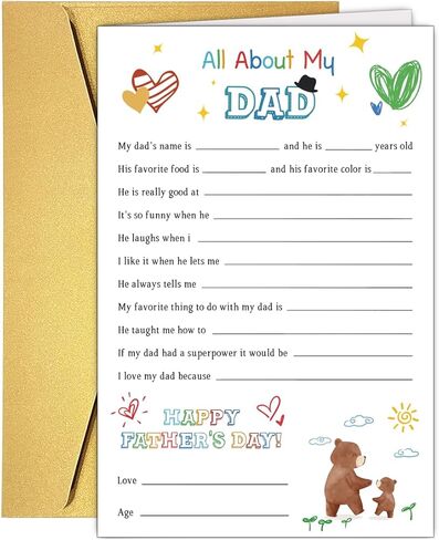 Heartfelt Fathers Day Card for Husband, Double Sided Fathers Day Card Gift from Wife, Unique Father's Day Cards for Husband. in Saudi Arabia