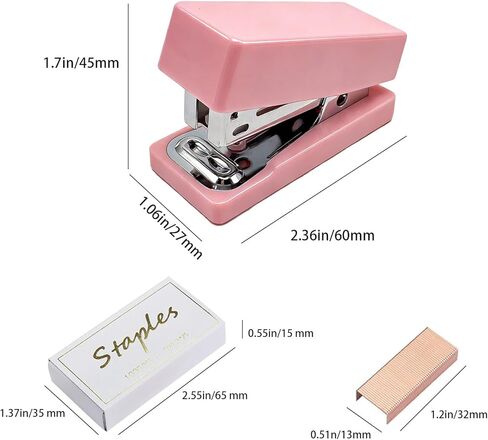 2 Pack Mini Stapler with Staples,Pink Stapler Two Small Staplers,1000 Standard Staples for Classroom Office Supplies (Pink) in Saudi Arabia