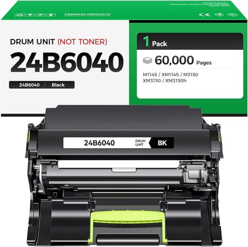 وحدة التصوير 24B6040 (وليس الحبر) استبدال عالي الإنتاجية لوحدة الطبل Lexmark 24B6040 المتوافقة مع ناسخة M1140 XM1140 M1145 XM1145 M3150 XM3150 XM3150h الكل في واحد (60,000 صفحة) in Kuwait