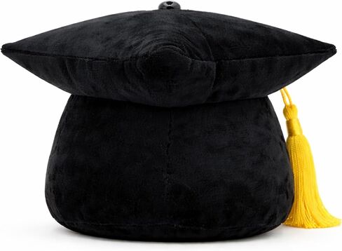 Cute Graduation Cap Plush Figurine, Soft Stuffed Mortarboard Decor with Smiley Face & Gold Tassel, Ideal Graduation Keepsake for Graduates, Friends & Colleagues (Black) in Saudi Arabia