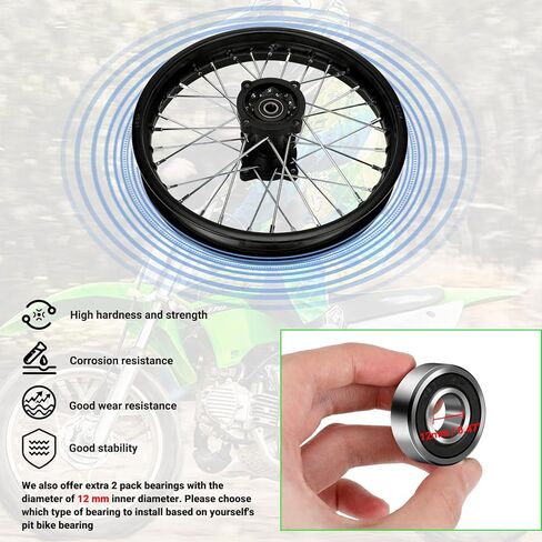 مجموعة شرائط الحافة الخلفية للدراجة الترابية 1.85 × 14 لإطارات 90/100-14، لـ KLX125 KX85 KLX140R TTR125 YZ85 YZ80 RM80 RM85 Taotao DB17 DB27 SR150 DR90 Apollo RFZ Open 125 أجزاء الدراجة النارية مع محامل 12 مم in Saudi Arabia