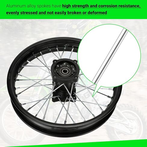 مجموعة شرائط الحافة الخلفية للدراجة الترابية 1.85 × 14 لإطارات 90/100-14، لـ KLX125 KX85 KLX140R TTR125 YZ85 YZ80 RM80 RM85 Taotao DB17 DB27 SR150 DR90 Apollo RFZ Open 125 أجزاء الدراجة النارية مع محامل 12 مم in Saudi Arabia