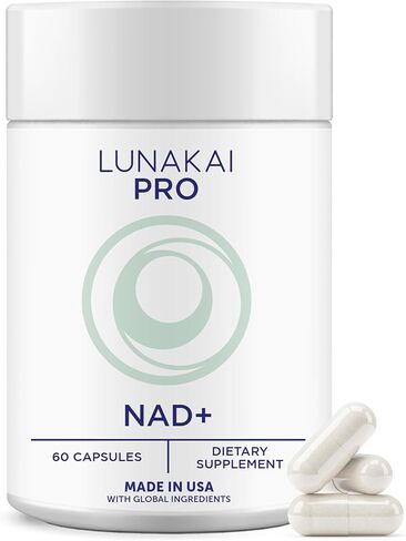 تركيبة Lunakai PRO USA المصنوعة بمسار مزدوج NAD+ مع NR & Resveratrol - مكمل NAD الطبيعي للنساء والرجال - الشيخوخة الصحية ودعم الصحة الخلوية، 60 قيراط in Saudi Arabia