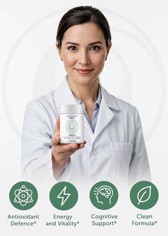 تركيبة Lunakai PRO USA المصنوعة بمسار مزدوج NAD+ مع NR & Resveratrol - مكمل NAD الطبيعي للنساء والرجال - الشيخوخة الصحية ودعم الصحة الخلوية، 60 قيراط in Saudi Arabia