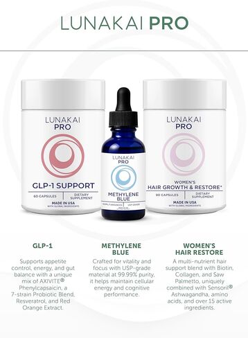 تركيبة Lunakai PRO USA المصنوعة بمسار مزدوج NAD+ مع NR & Resveratrol - مكمل NAD الطبيعي للنساء والرجال - الشيخوخة الصحية ودعم الصحة الخلوية، 60 قيراط in Saudi Arabia