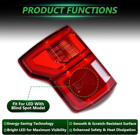 LED Tail Lights Compatible with 2018 2019 2020 Ford F150 with BlindSpot Left Driver Side Rear Light Tail Lamps Assembly Waterproof Replacement KL3Z13405B in Saudi Arabia