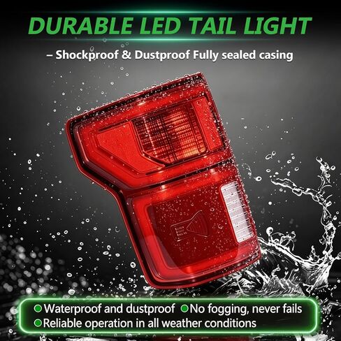LED Tail Lights Compatible with 2018 2019 2020 Ford F150 with BlindSpot Left Driver Side Rear Light Tail Lamps Assembly Waterproof Replacement KL3Z13405B in Saudi Arabia