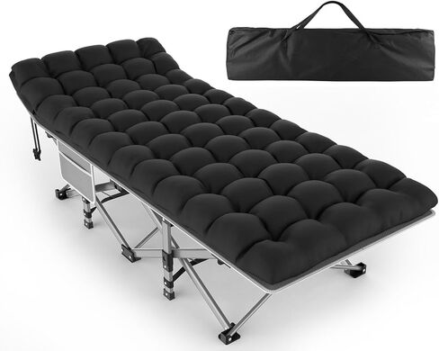 Camping Cot, Camping Cots for Adults with Thick Mattress, Heavy Duty Cots for Sleeping 500LBS (Max Load) 1200D Double Layer Oxford, Camping Bed for Home Travel Camp Beach Vacation in Saudi Arabia