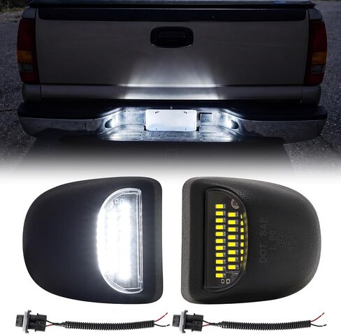 مجموعة مصابيح لوحة الترخيص LED لـ Silverado/Sierra 1500 2500 3500 1999-2013، Suburban Tahoe Yukon XL 2000-2006، ملحقات مصابيح Escalade Traverse Avalanche Tag - 6500K أبيض التوصيل والتشغيل in Kuwait
