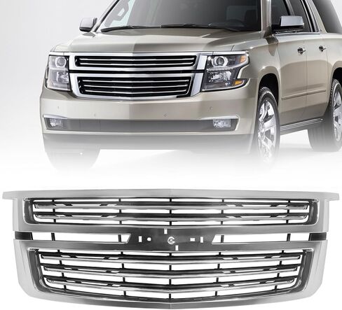 JOLONG Front Bumper Grille for 2015-2020 Chevrolet Tahoe Suburban LTZ Style Replacement for 84724085 84724083 GM1200704 (Honeycomb Black) in Saudi Arabia