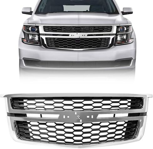 JOLONG Front Bumper Grille for 2015-2020 Chevrolet Tahoe Suburban LTZ Style Replacement for 84724085 84724083 GM1200704 (Honeycomb Black) in Saudi Arabia