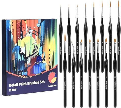 Detail Paint Brushes Set 15PCS, Miniature Paint Brushes - Fine Detailing, for Model Painting, Acrylic/Oil/Watercolor, Face in Saudi Arabia