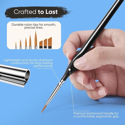 Detail Paint Brushes Set 15PCS, Miniature Paint Brushes - Fine Detailing, for Model Painting, Acrylic/Oil/Watercolor, Face in Saudi Arabia