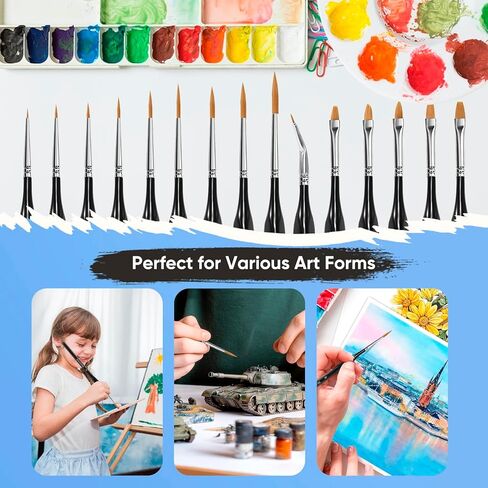 Detail Paint Brushes Set 15PCS, Miniature Paint Brushes - Fine Detailing, for Model Painting, Acrylic/Oil/Watercolor, Face in Saudi Arabia