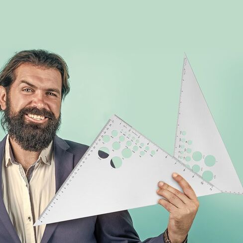 قطعتان من مثلث صياغة معايرة من الألومنيوم بمقياس هندسي 12 بوصة 30/60 و45/90 درجة مسطرة مثلثة للصياغة والتصميم والأعمال الخشبية واللوازم المكتبية والهندسة المعمارية in Kuwait