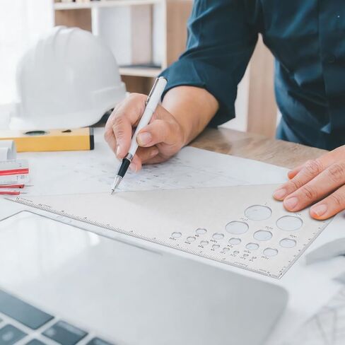 قطعتان من مثلث صياغة معايرة من الألومنيوم بمقياس هندسي 12 بوصة 30/60 و45/90 درجة مسطرة مثلثة للصياغة والتصميم والأعمال الخشبية واللوازم المكتبية والهندسة المعمارية in Kuwait