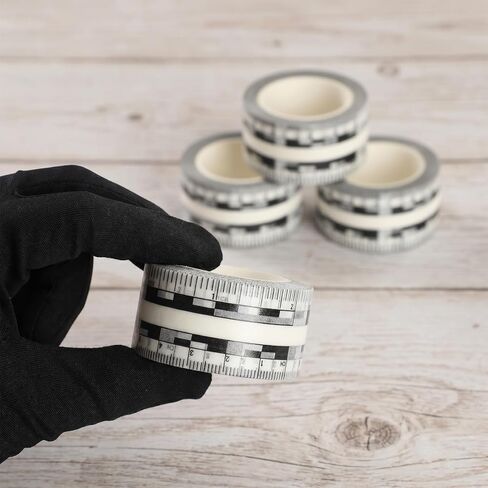 Mifoci 2 Roll Photo Macrographic Scales Markers Evidence Markers 1 بوصة × 500 بوصة لفة من الشريط اللاصق المدعوم بنمط مقياس متكرر in Kuwait