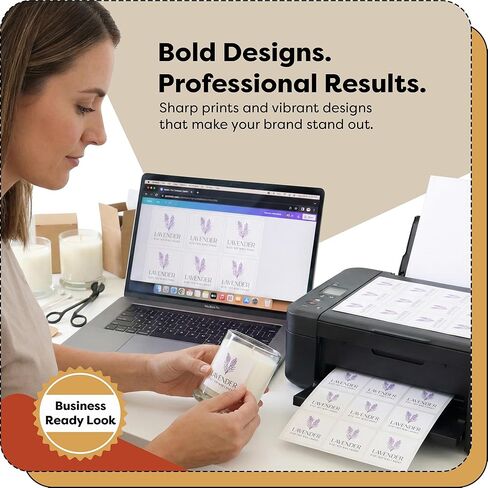 3" X 3" Square Printable Labels for Inkjet and Laser Printers - 30 Sheets, 180 Matte White Custom Stickers for Business Logos, QR Code Stickers, Product Labeling - Aegis Adhesives Template S003A in Saudi Arabia