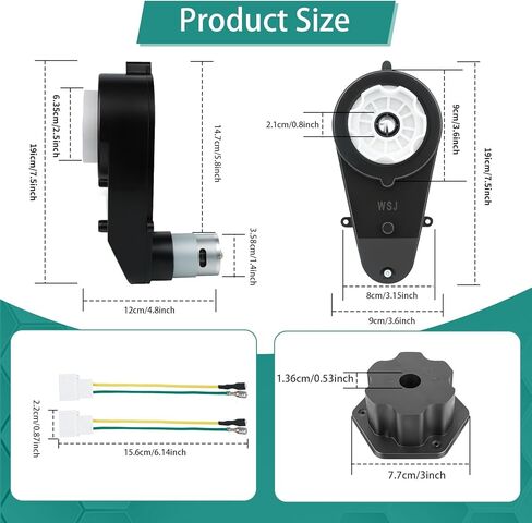 2PCS 24V RS555 40000RPM Gearbox Motor, High Speed Power Wheels Upgrade Kit, Motor Drive Engine for Kids Ride on Car, 12V/18V/24V High Torque Electric Motor Conversion Replacement (24V40000RPM) in Saudi Arabia