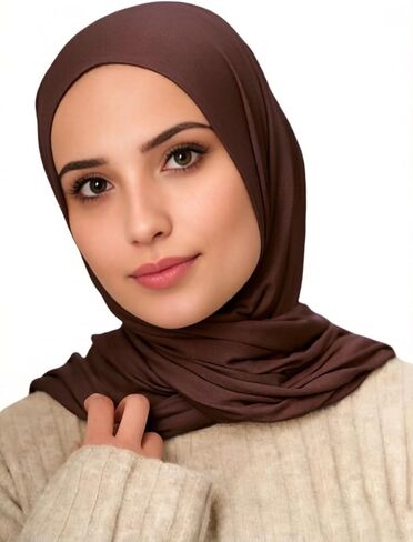 وشاح حجاب جيرسي من Harewom للنساء طويل وناعم بشعر عمامة إسلامية يلتف على الرأس in Saudi Arabia