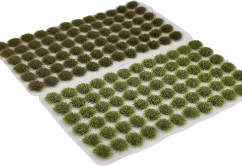 144 Pcs Static Grass Tufts, 1/8 Inch Mini Grass for Model Railway Scenery, Train Layouts, Diorama Bases, Wargaming and DIY Miniature Landscapes (Grass Brown-Green & Winter Green) in Saudi Arabia