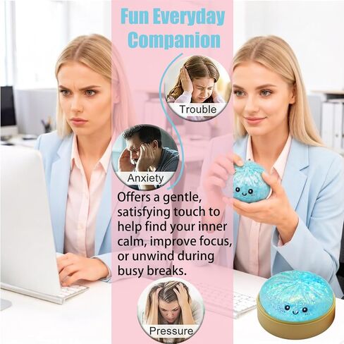 Dumpling Squishies, Slow Rising Jumbo Glitter Squishy Dumpling with Steamer Box for Stress Relief, Mystery Fidget Sensory Toys (Blue) in Saudi Arabia