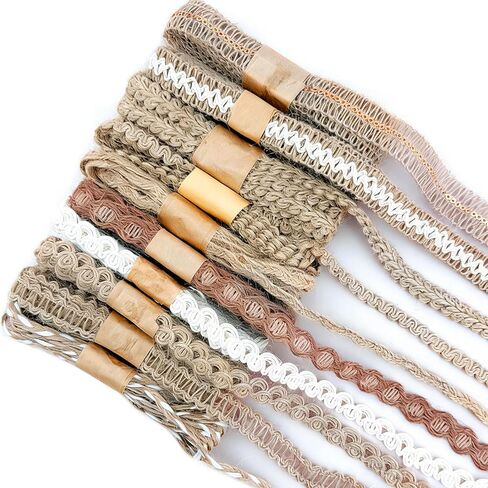 10 Rolls Lace Ribbon for Crafts Jute Ribbons Wraping Gifts Party Holiday and Rustic Wedding Decorations 20 Meters Craft Supplies in Saudi Arabia