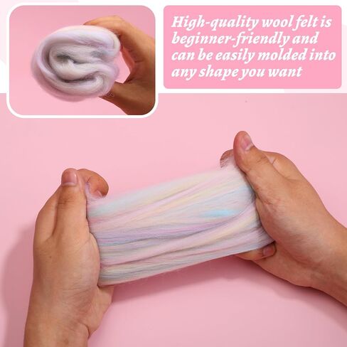 Needle Felting Kit with 7.02oz Wool Roving Yarn, 4 Sizes Felting Needles, Felting Tool Holders, Needle Felting Wool, Wool Felting Supplies, Complete Needle Felting Tools Kit in Saudi Arabia